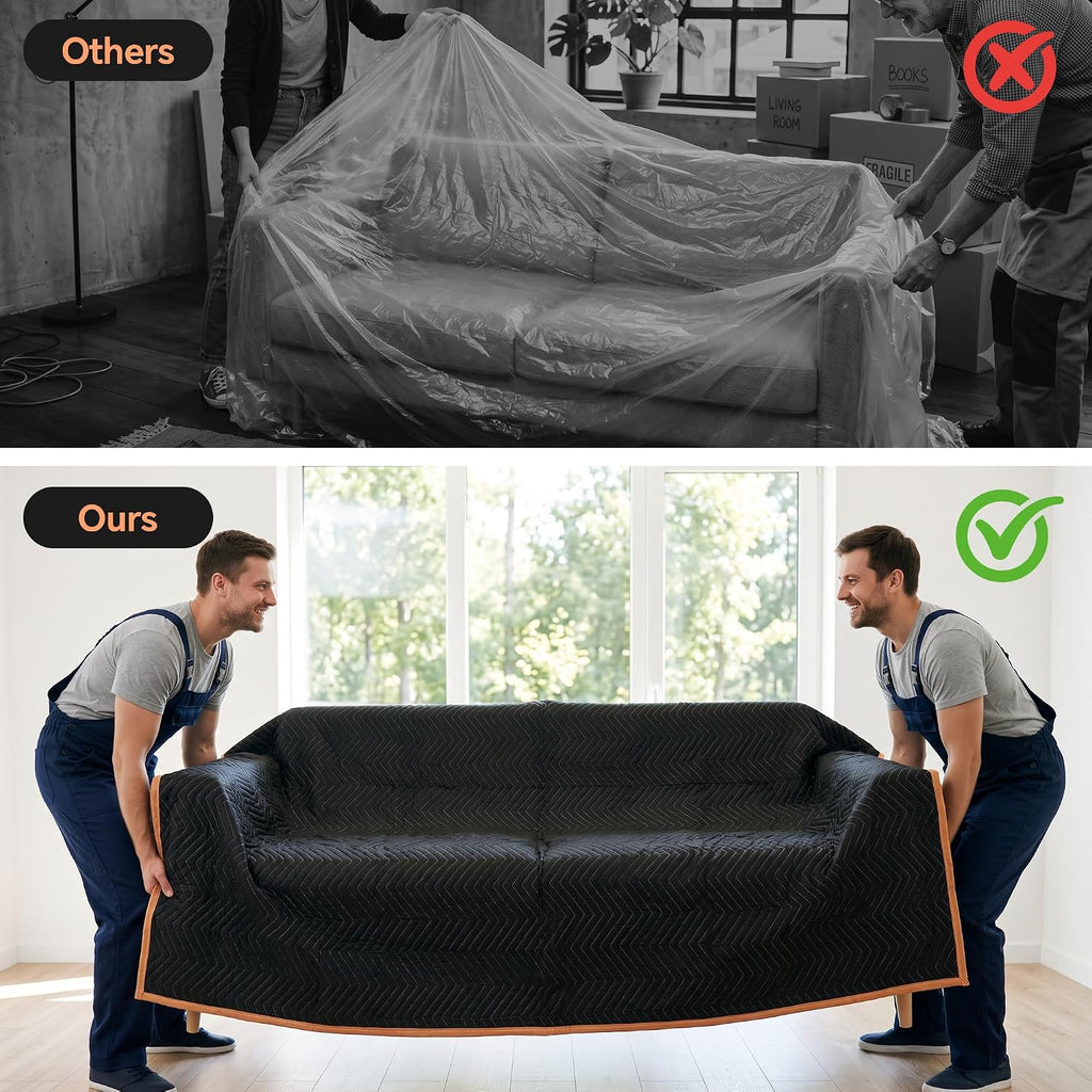 80'' x 144'' Extra Large Moving Blankets, 6 Pack