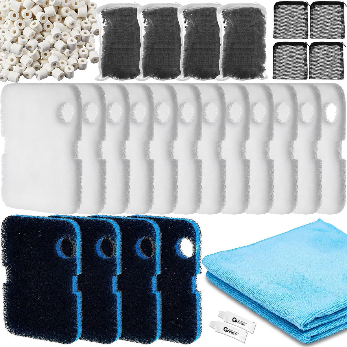 30 Pack Aquarium Filter Media Set Replacement Compatible with Cascade 1200/1500 Ccf2ul Ccf3ul Filter, Bio Sponge