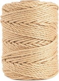 5MM x 197 Feet Natural Jute Twine, 12Ply Twisted Jute Rope