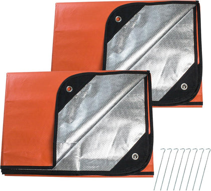 60"x82" Insulated Tarp Heavy Duty Emergency Blanket for Car,Camping | 2 Pack Upgrade Survival Blanket Insulated