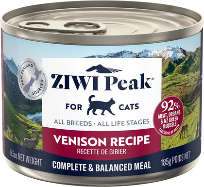 Peak Canned Wet Cat Food, Venison, 92% Meat & Organs, 12 x 6.5 oz
