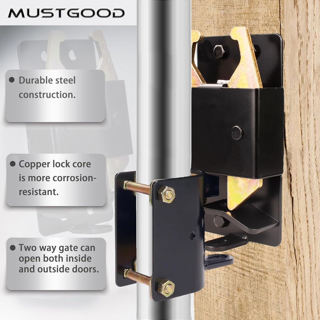 Heavy Duty Farm Gate Latch 2 Way Gate Latch Perfect for Farms, Pastures, and Ranches