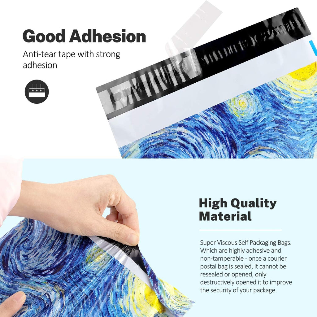 10X13 (100 Pack) Poly Mailer Envelope Plastic Custom Mailing & Shipping Bags - Self Seal (Starry Night)
