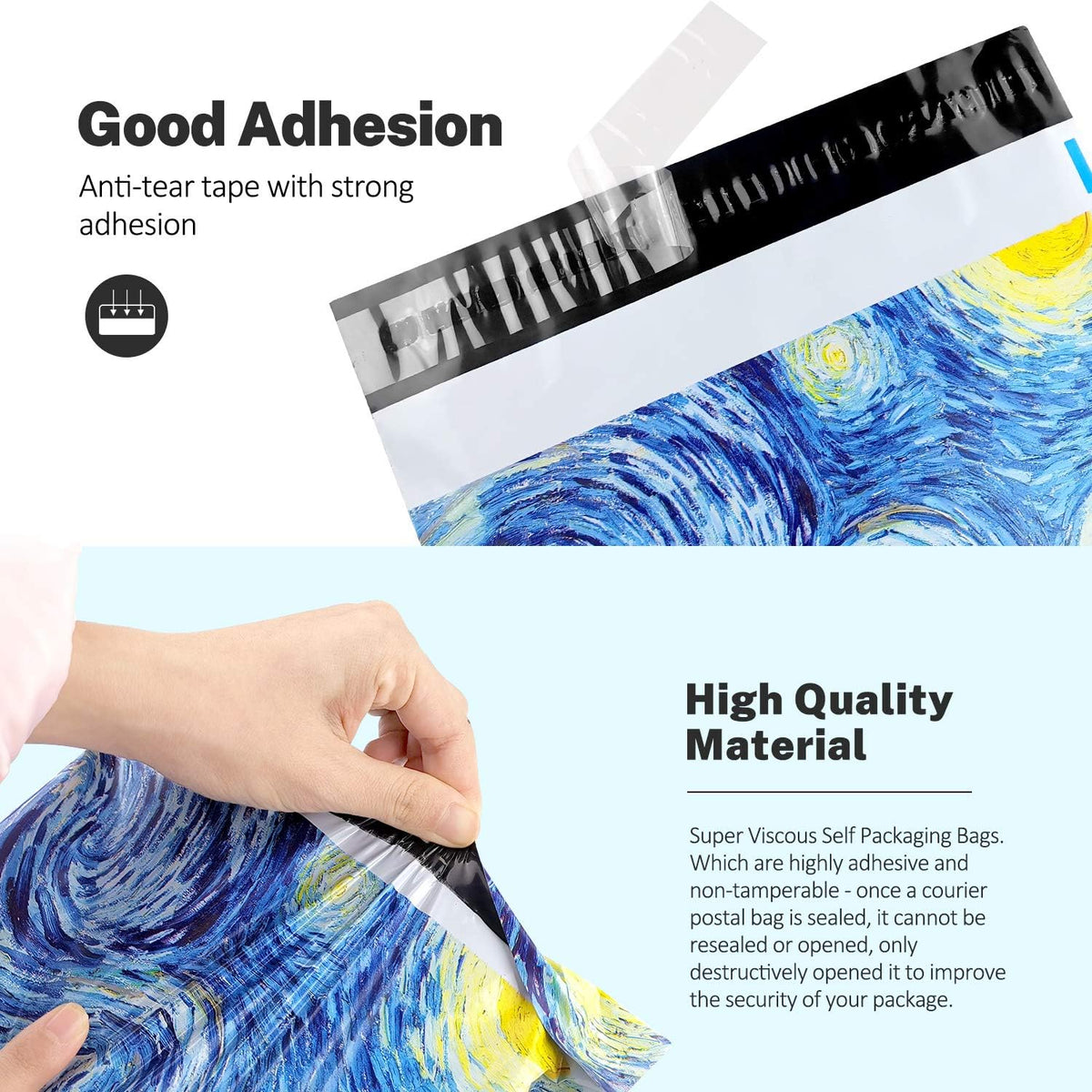 10X13 (100 Pack) Poly Mailer Envelope Plastic Custom Mailing & Shipping Bags - Self Seal (Starry Night)