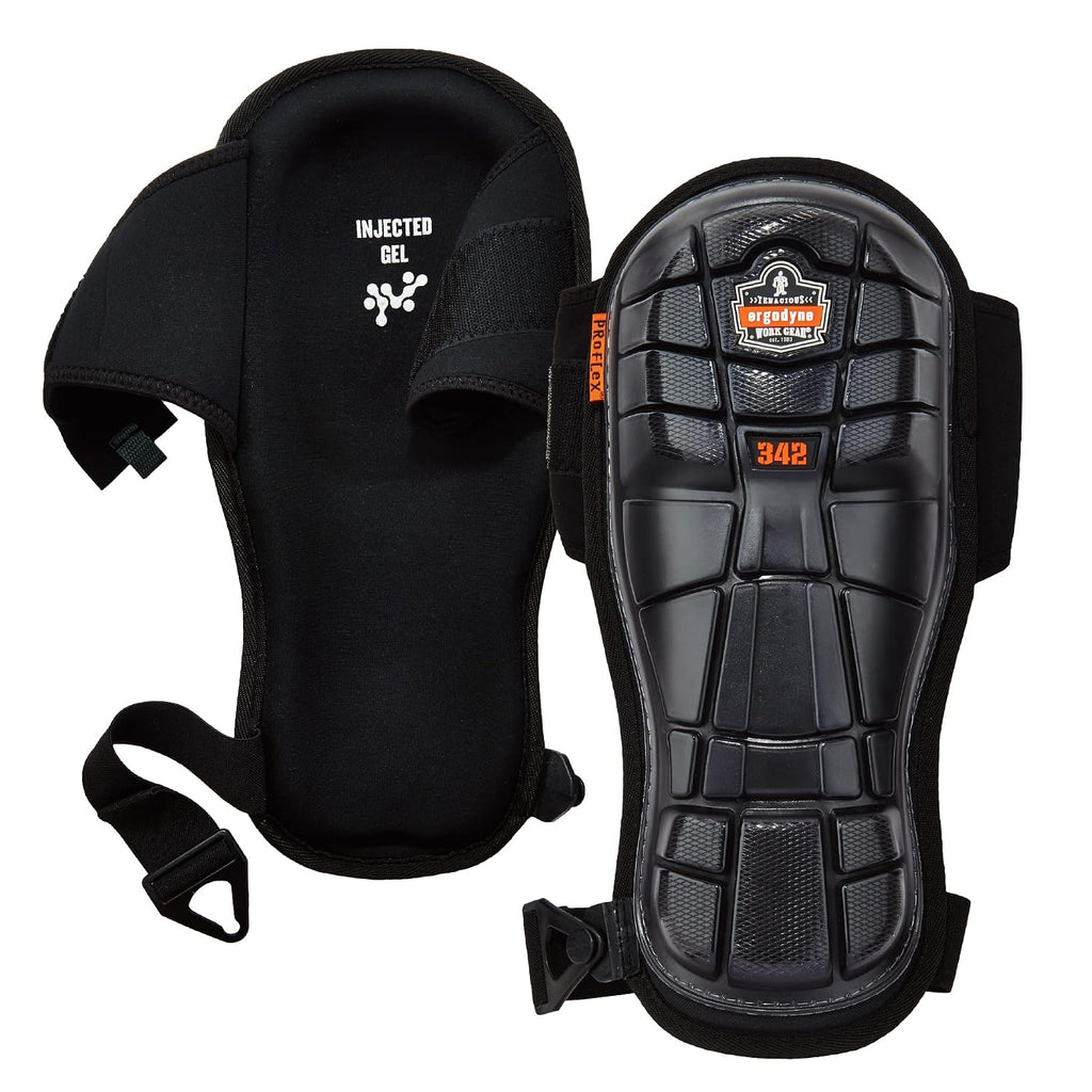 18442 ProFlex 342 Professional Knee Pads, Protective Extra Long Cap, Injected Gel Padded Technology, Adjustable