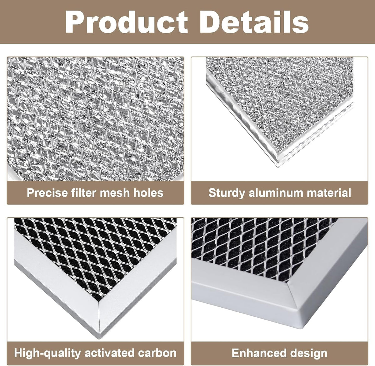 4Pcs Microwave Charcoal Filter and Grease Filter Compatible with Samsung