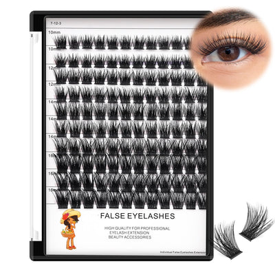 120pcs Lash Clusters Wispy Black/Brown D Curl Eyelash Clusters Individual Eyelashes Natural Cluster Eyelash