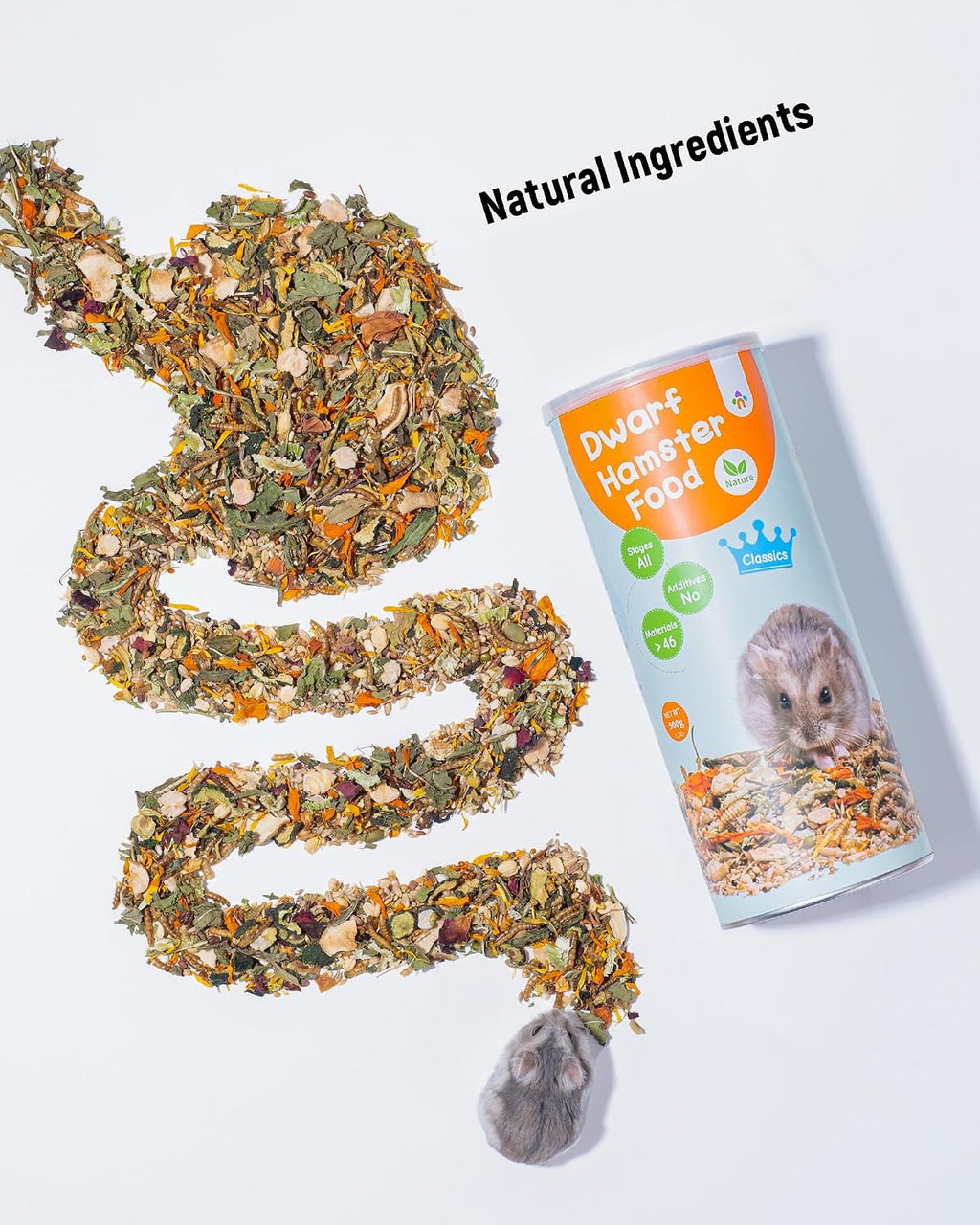 Nature Dwarf Hamster Food: 500g/17.63oz Complete & Balanced Diet