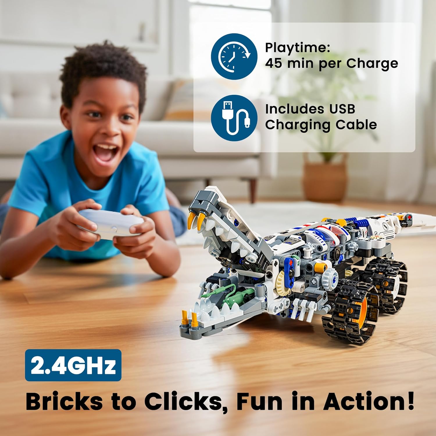 3-in-1 STEM Robot Building Kit, APP & Remote Control Robotics Kit | Build & Rebuild 3 Models with One Kit, Control