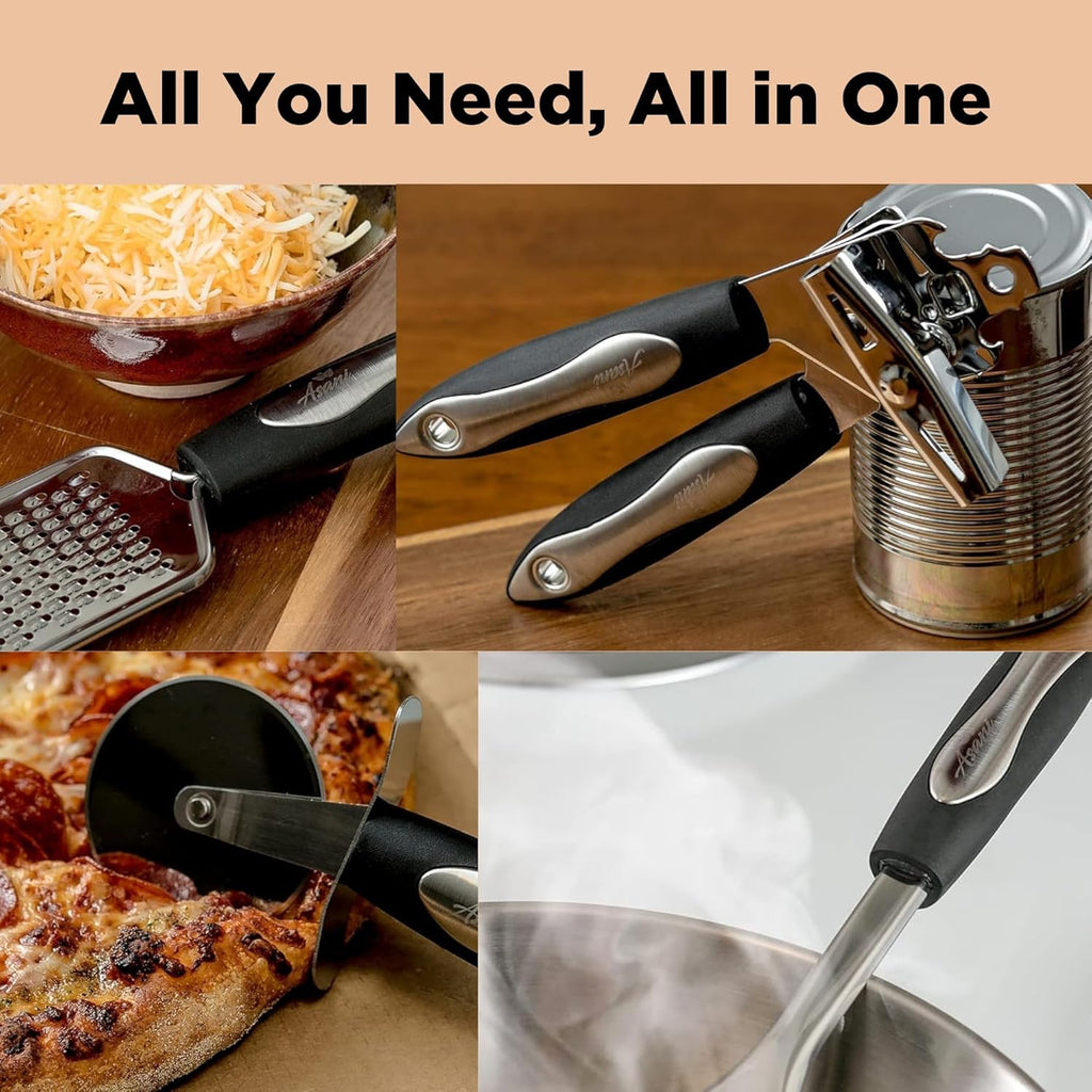 25-Piece Stainless Steel Kitchen Utensil Set | Non-Stick Cooking Gadgets and Tools Kit | Durable Dishwasher-Safe