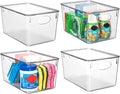 Plastic Storage Bins With lids – Perfect Kitchen Fridge Organizer, Pantry Organization, Cabinet Organizers (4 Pack)