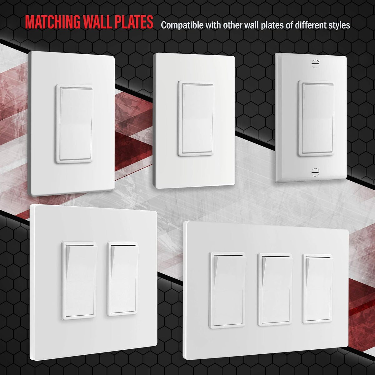 ENERLITES White Single Pole Decorator Paddle Light Switch, 15A, 1 Pack