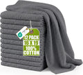 Ribbed Kitchen Bar Mops, 12 Pack, 16x19 in, Cotton, Grey