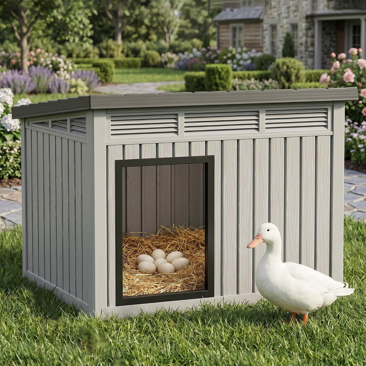 Outdoor Duck/Chicken House, Gray