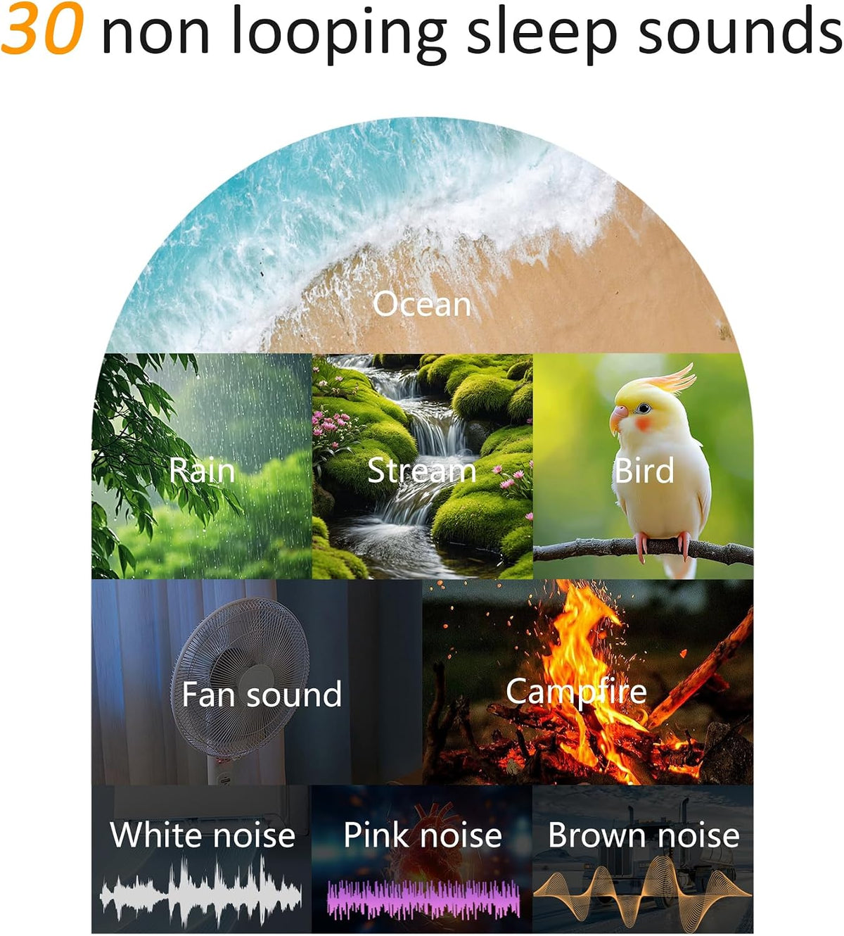 Sunrise Alarm Clock with Sound Machine, Gentle Wake Up Light for Bedroom | 10-60 Mins Gradual Light, 30 Soothing