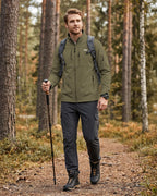 Men's Lightweight Softshell Jacket Fleece Lined Windbreaker Outdoor