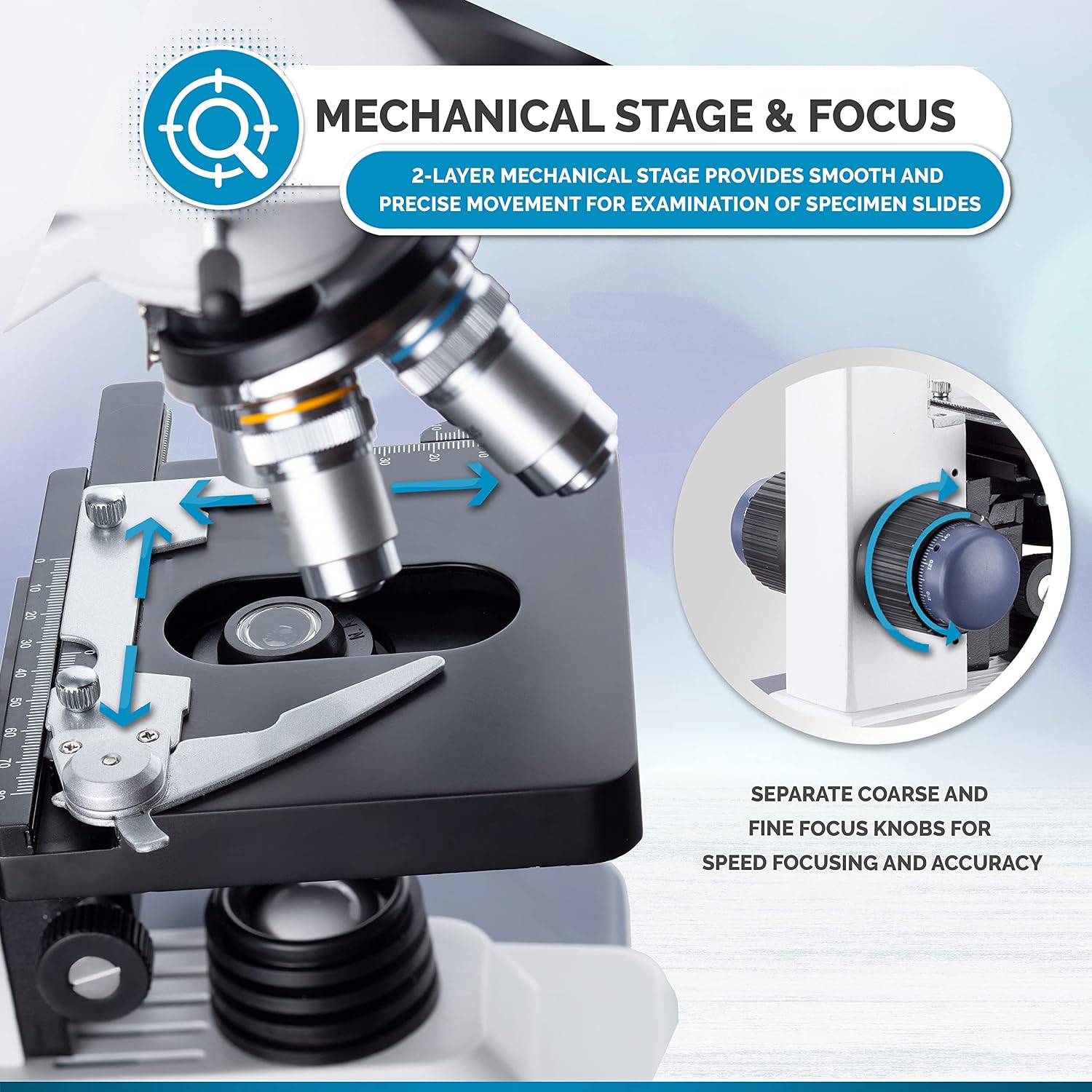B120C-E1 Series & Professional LED Binocular Compound Microscope | 40X-2500X Magnification Range 1MP CMOS Sensor USB