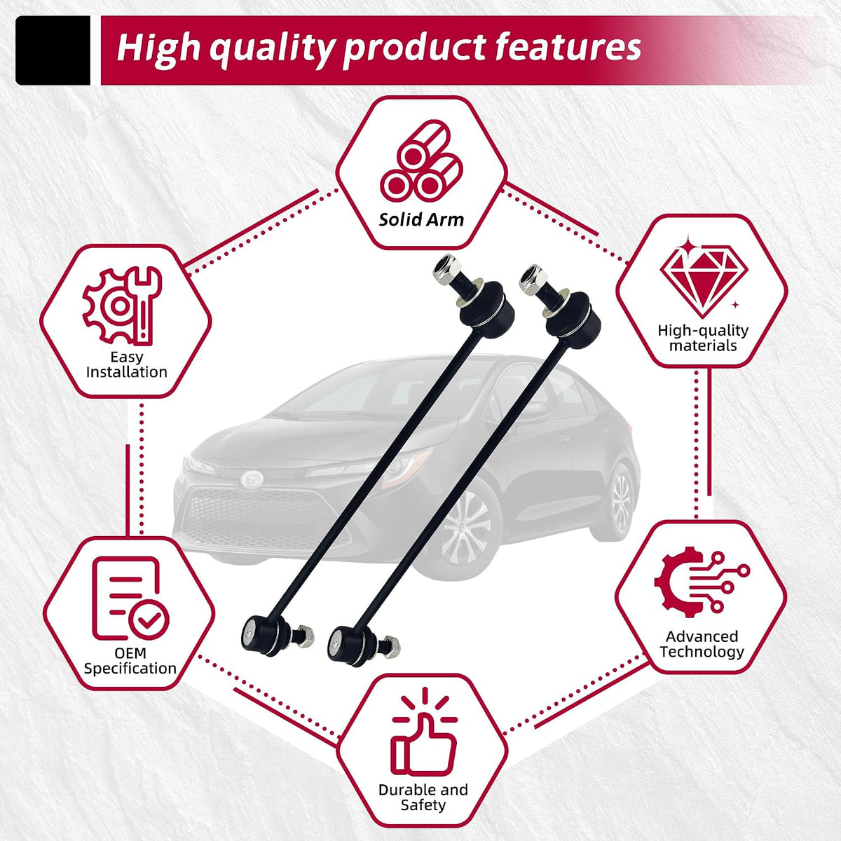 K750864 For Toyota Corolla 19-24 Prius 16-24 C-HR 18-22 Sway Bar Link Front