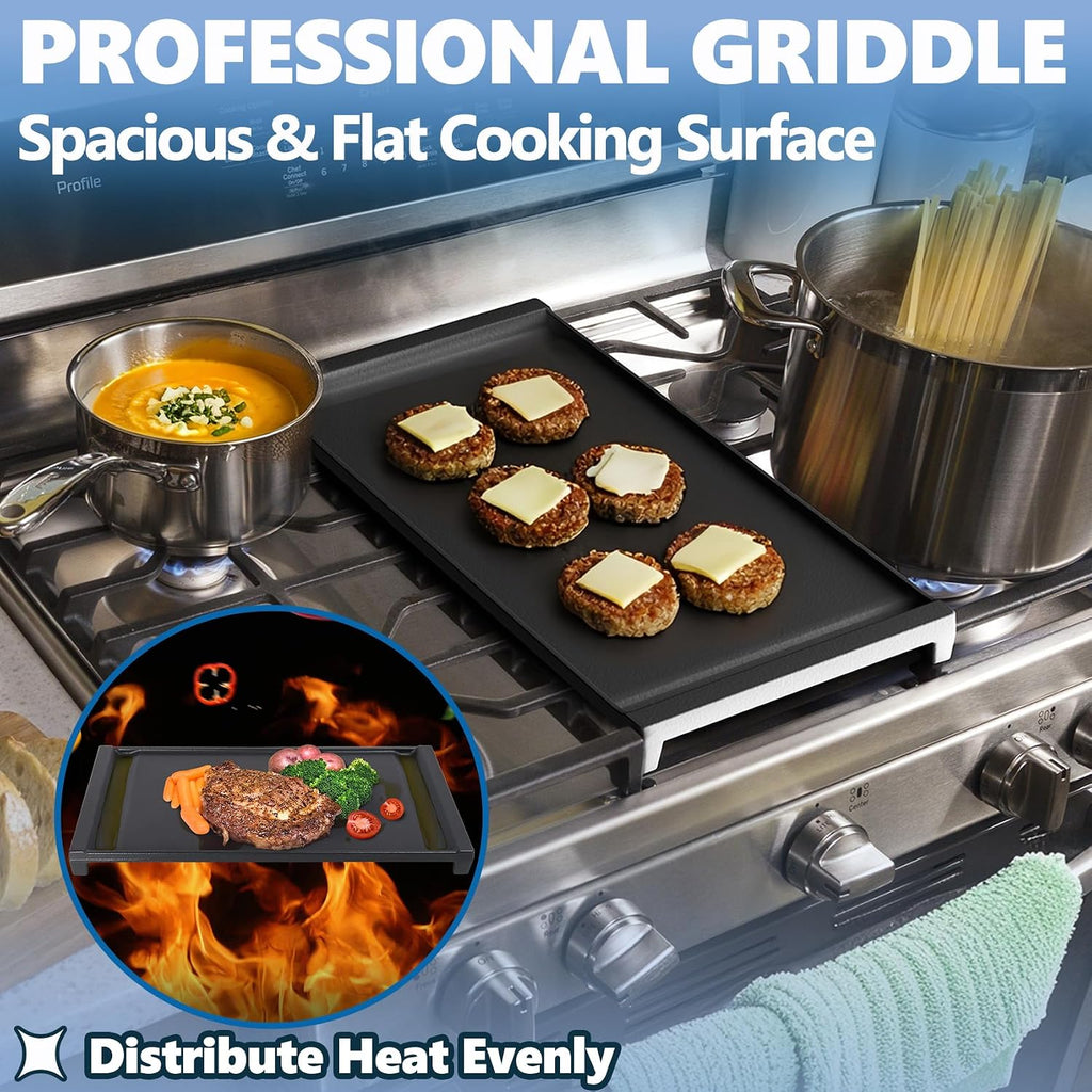 19.5" Cast Iron Griddle for GE Gas Stove, Replaces WB31X24738