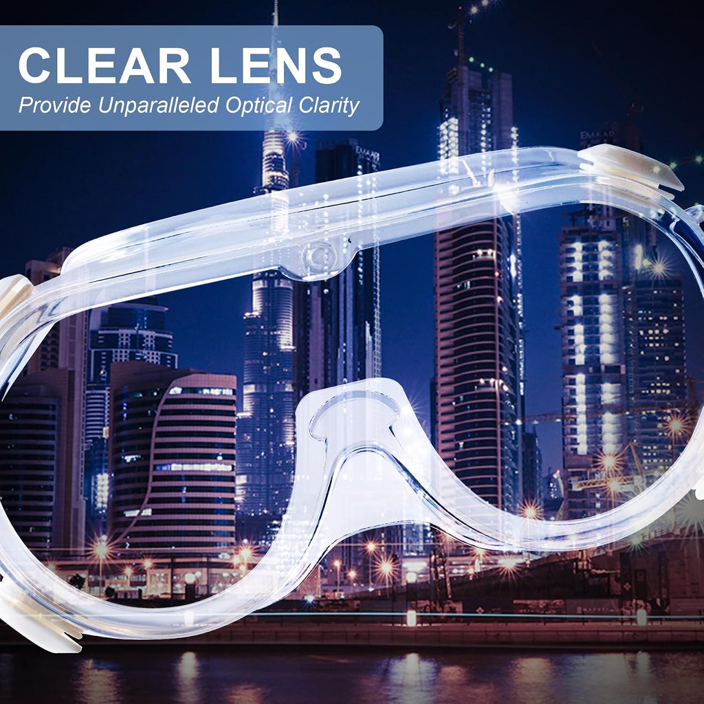 2-Pack Safety Goggles, Anti-Fog Lab Goggles for Men and Women | Over Glasses Safety Glasses for Chemistry Lab