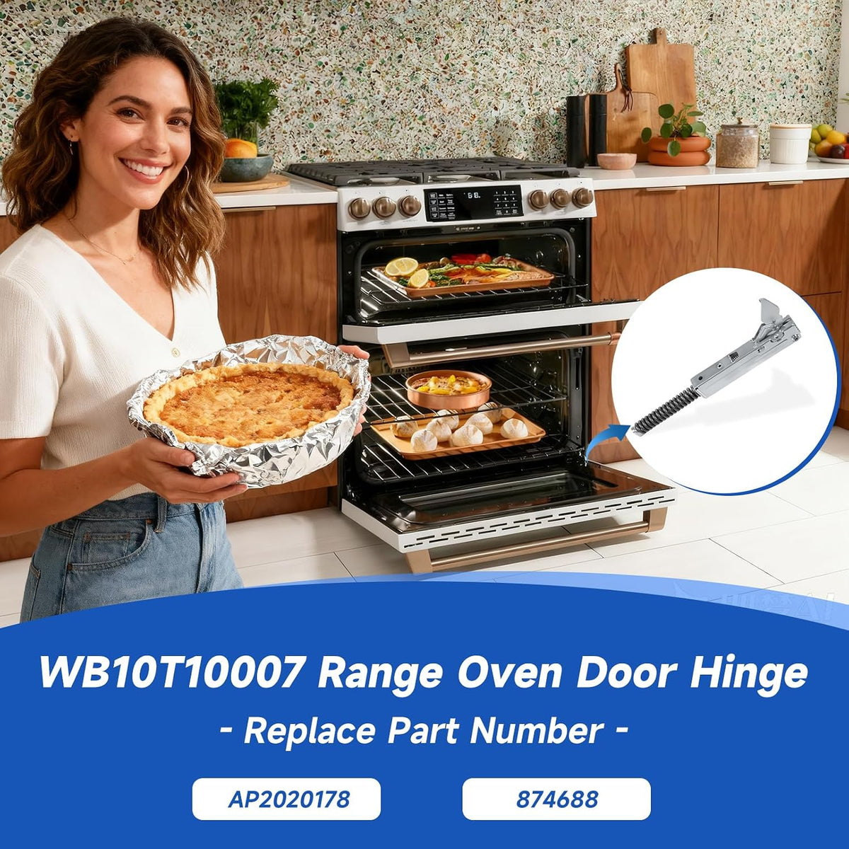 WB10T10007 Oven Door Hinge Compatible with GE Kenmore