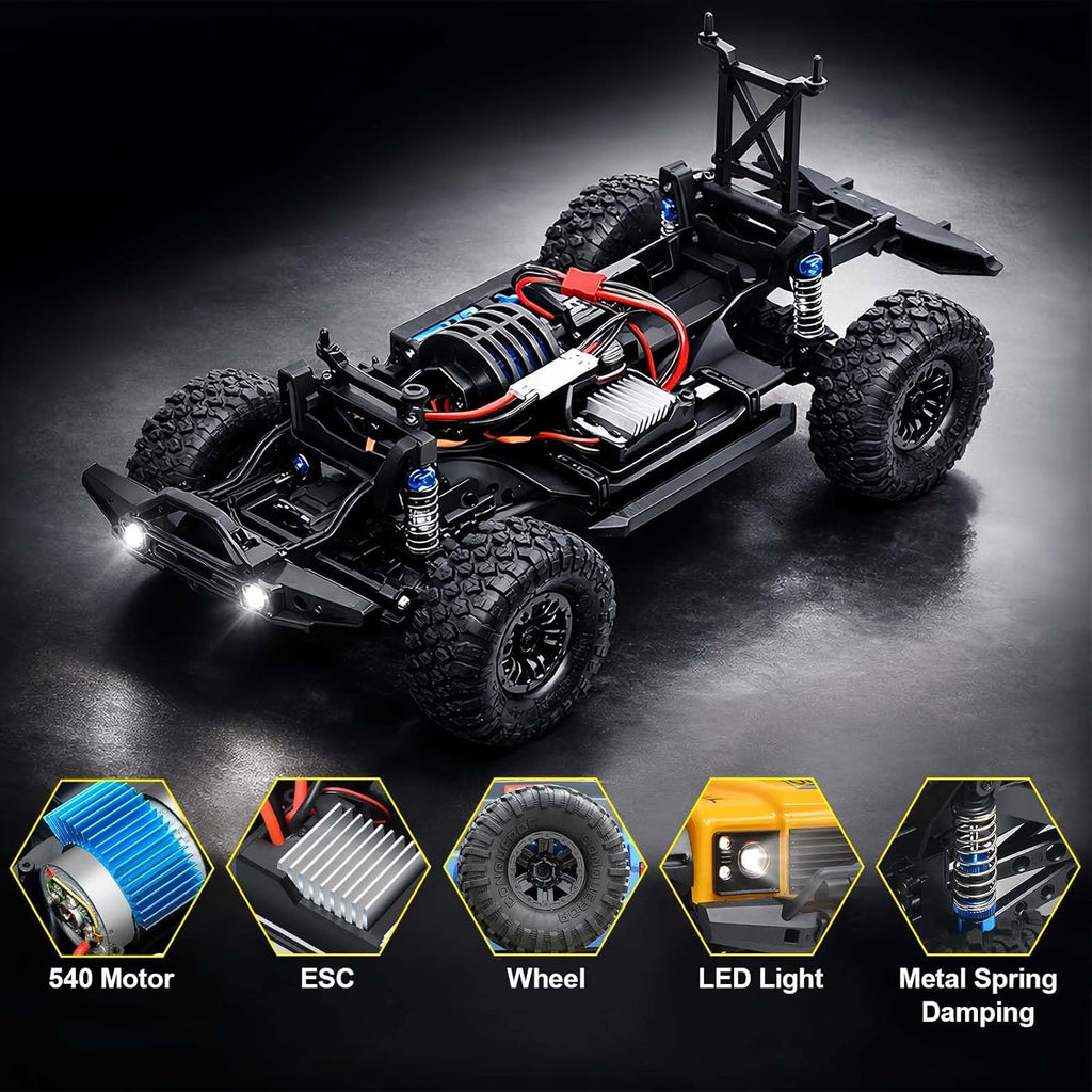 RC Cars RC Crawler 1/10 Scale RTR Remote Control Car 4WD 2.4GHz Brushed Offroad Racing Hobby Grade Model Vehicle with