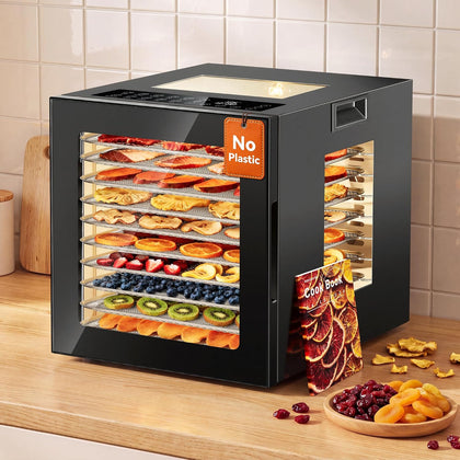 Food Dehydrator Machine 10 Stainless Steel Trays 10 Presets
