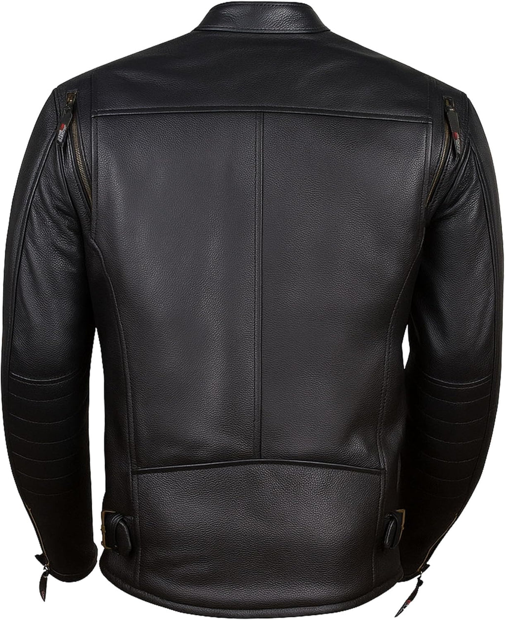 REVOLT Men's Motorcycle Jacket, Natural Buffalo Leather, CE Armor - Ventilation, Cruiser Motorbiker Touring Biker