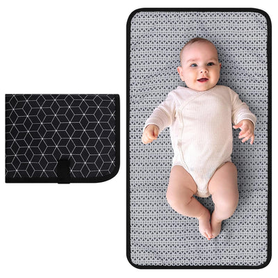 Portable Diaper Changing Pad, Waterproof Baby Changing Mat, Foldable Portable Travel Changing Pads for Baby, Black