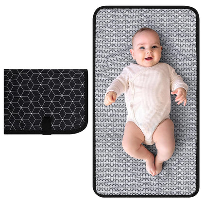 Portable Diaper Changing Pad, Waterproof Baby Changing Mat, Foldable Portable Travel Changing Pads for Baby, Black