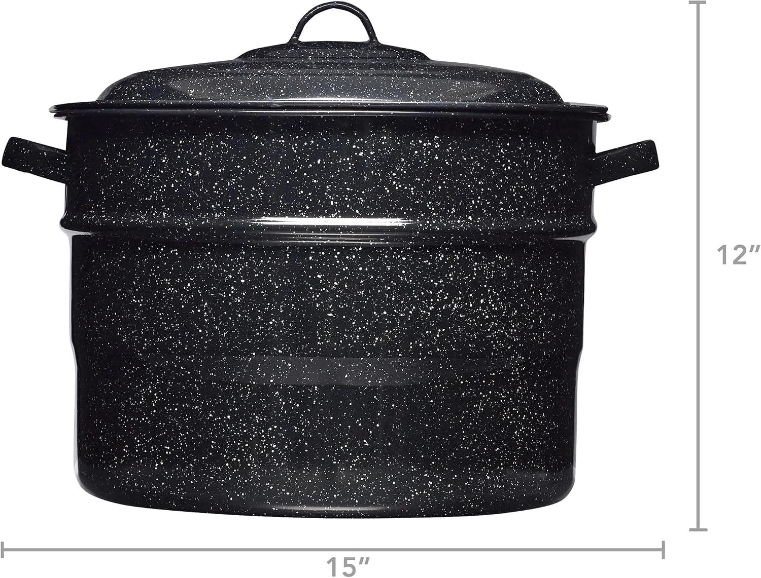 21.5 Quart Large Water Bath Canner - Enamel Canning Pot with Included Canning Rack | Spacious Design for Batch