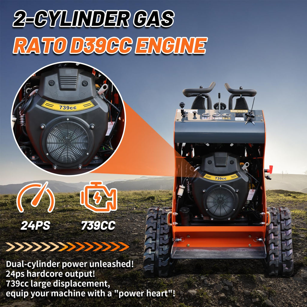 Mini Skid Steer Loader 24HP Rato V-Twin Engine with Bucket