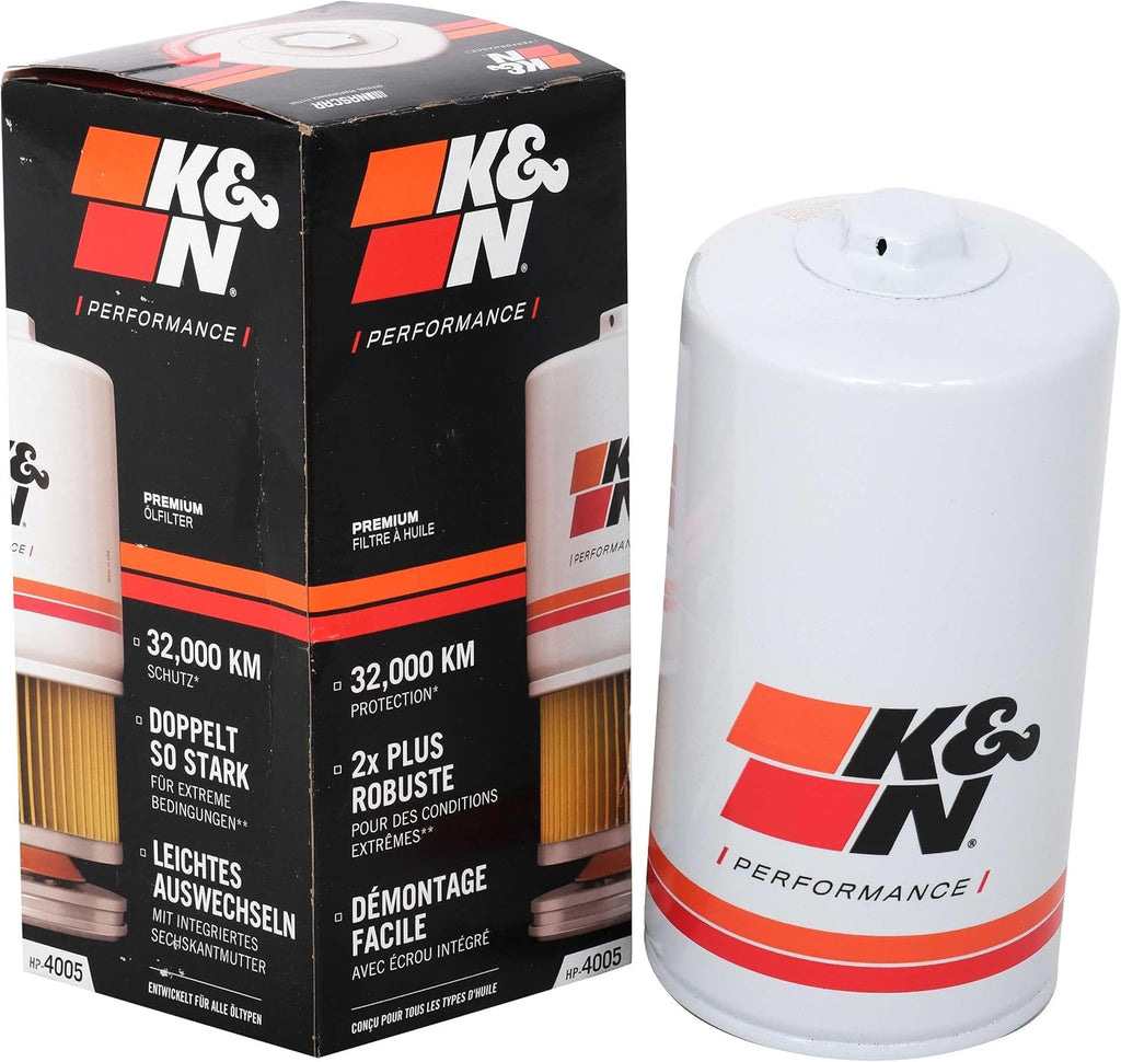 K&N Oil Filter: 20,000 Mile Engine Protection with Wrench Off Nut, HP-4005