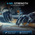 Black Nitrile Disposable Gloves, Large, 1000 Count, 4 Mil, Latex-Free