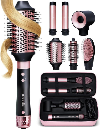 6 in 1 Professional Hot Air Styler • Powerful Hair Dryer & Straightener Set • Styling Without Heat Damage • Fast