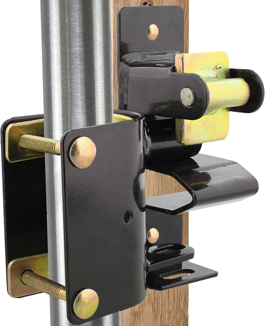 Rural365 Livestock One Way Latch for Cattle Gate - Black Farm Gate Metal Gate Latch 1 Way for Horse Corrals, Ranches