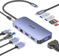 11-in-1 USB C Hub Triple Display Docking Station Dual HDMI, VGA, 3*USB 3.0, 1Gbps Ethernet, 100W Power Delivery