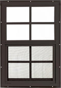 14x21 Shed Window, Flush Mount Sliding Window with Tempered Glass & Screen, Brown, 1-Pack