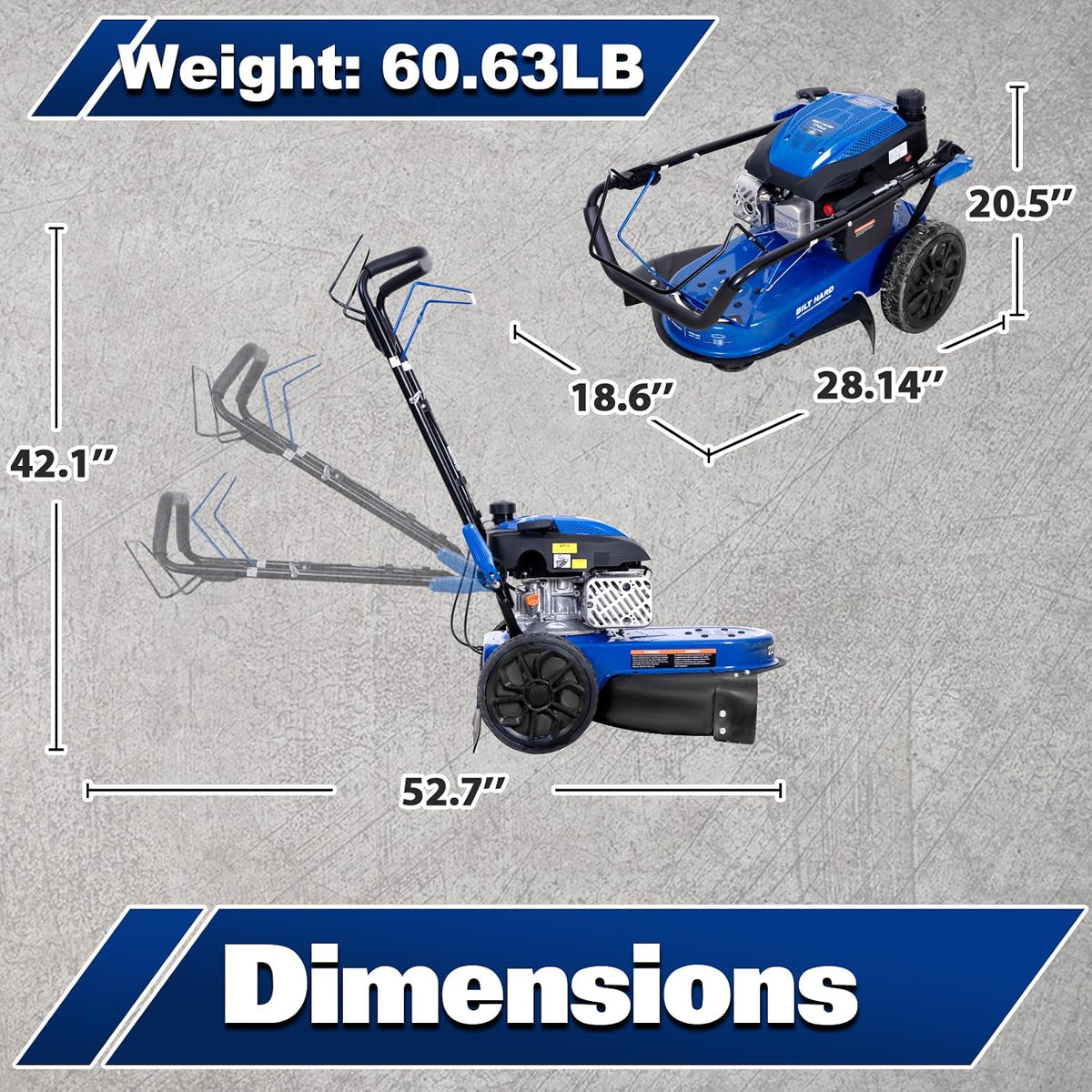 Self-Propelled Walk-Behind String Trimmer, 170cc 4-Cycle Gas Brush Cutter, 22" Cutting Diameter, 8-Position Height