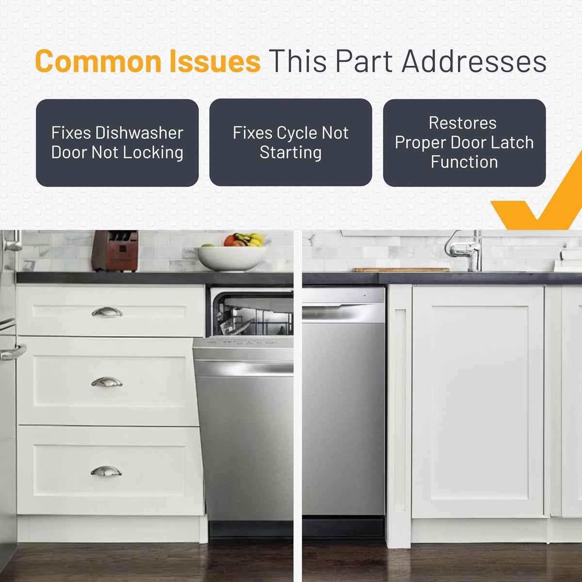 Smart Choice 5304525218 Dishwasher Door Latch Assembly Service Kit Compatible with Frigidaire, Compatible with Electrolux Dishwashers, Replaces 5304516818 154722401