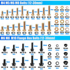 Nuts and Bolts Assortment Kit, Flange Bolt Assortment (12-30mm)
