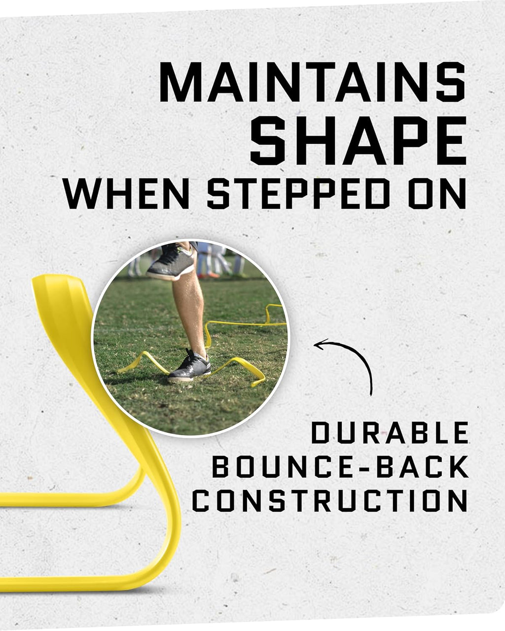 6X Ultra Durable Agility Hurdles - for Athletes of All Skill Levels,6pk of 6-in Tall Hurdles,Bright Yellow Color,Made