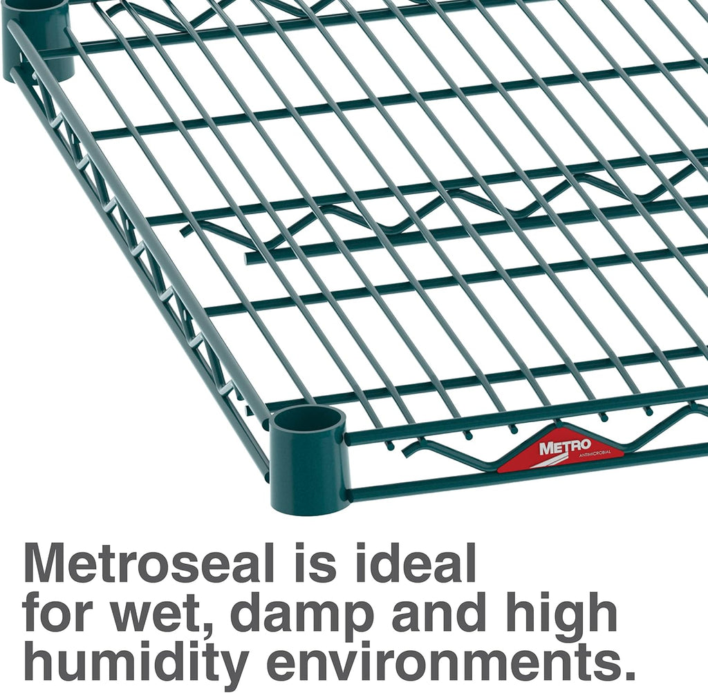 Super Erecta 60" W x 24" D x 74" H Metroseal Green Epoxy Wire Shelving Unit, 4 Tier, 2000 lbs. Capacity, NSF Listed