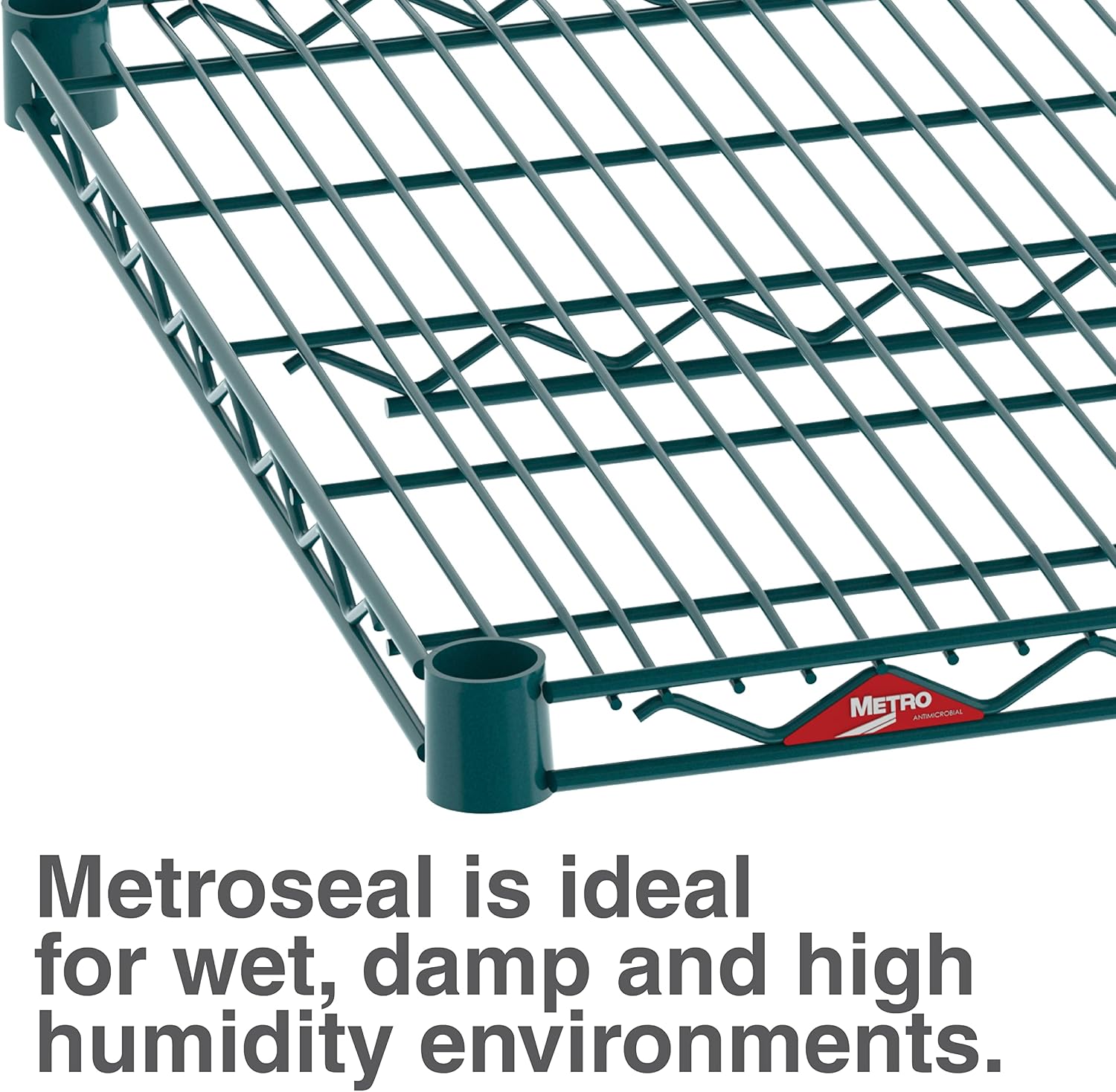 Super Erecta 60" W x 24" D x 74" H Metroseal Green Epoxy Wire Shelving Unit, 4 Tier, 2000 lbs. Capacity, NSF Listed