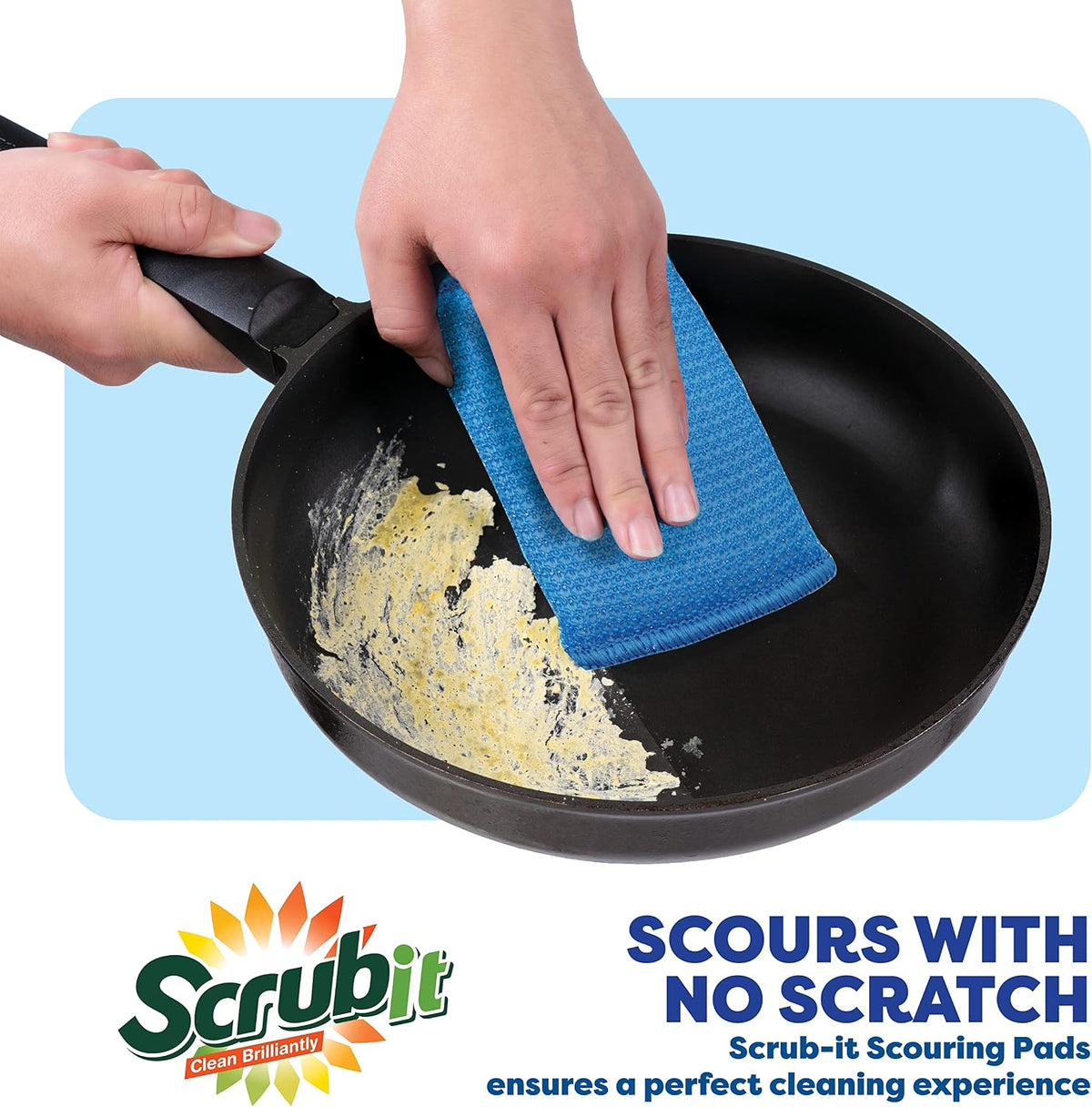 Multi-Purpose Scouring Pad - Non-Scratch Cleaning Sponges for Pots, Pans, Dishes, Utensils & Non-Stick Cookware