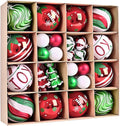 Christmas Tree Ball Ornaments Set, 42ct 3.15 Inches Red Green White Assorted Xmas Tree Ball Ornaments, Shatterproof