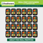 Meal Prep Containers [50 Pack] 1 Compartment with Lids, Food Storage Containers, Bento Box, BPA Free, Stackable