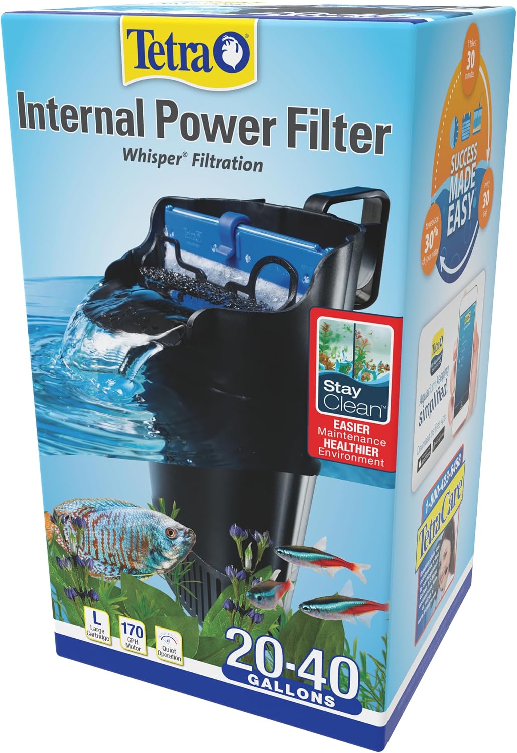 Whisper 170 GPH Internal Power Aquarium Filter