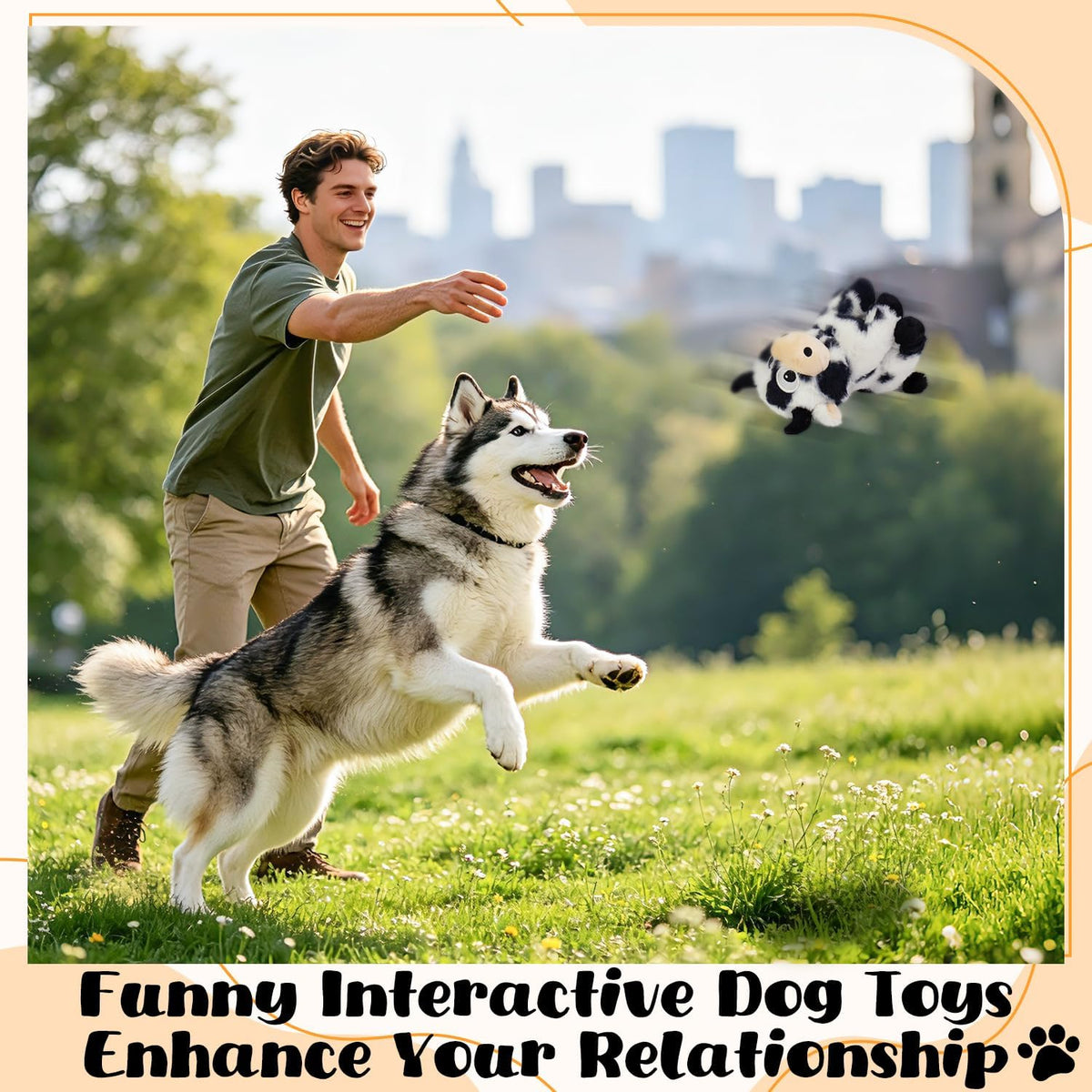 Christmas Dog Toys- 5 PCS Plush Squeaky Toys for Medium & Small Dog- Interactive Stuffed Puppy Toys- Funny Cute Dog