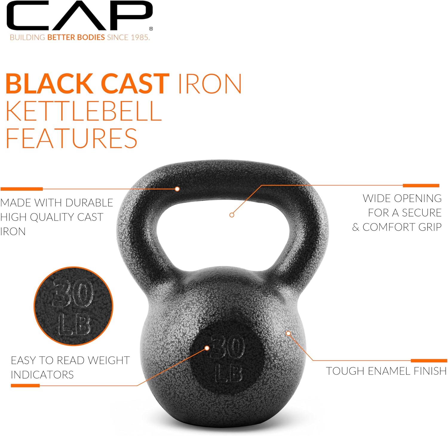 Barbell Cast Iron Kettlebell - Singles and Sets, Multiple Weight Choices
